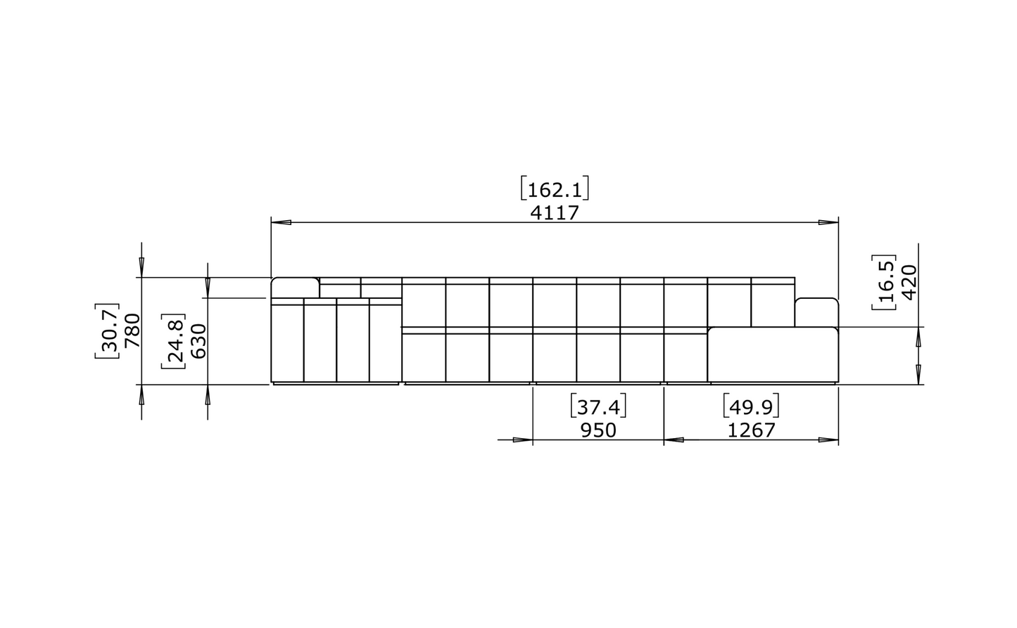 Connect Modular 5 Sofa Chaise