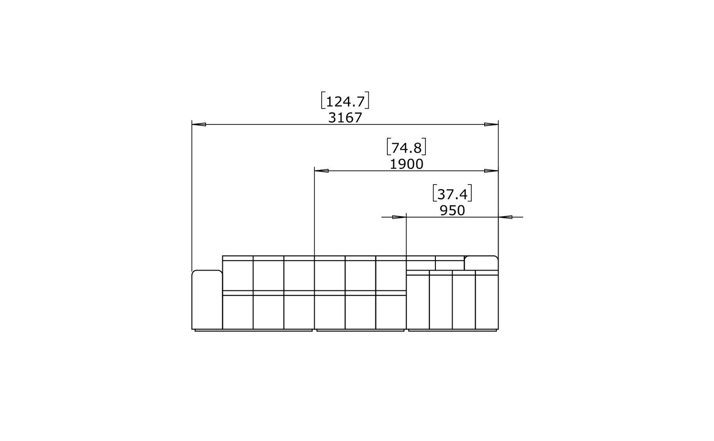 Connect Modular 5 Sofa Chaise
