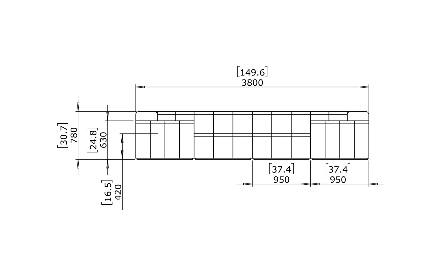 Connect Modular 8 U-Sofa Sectional