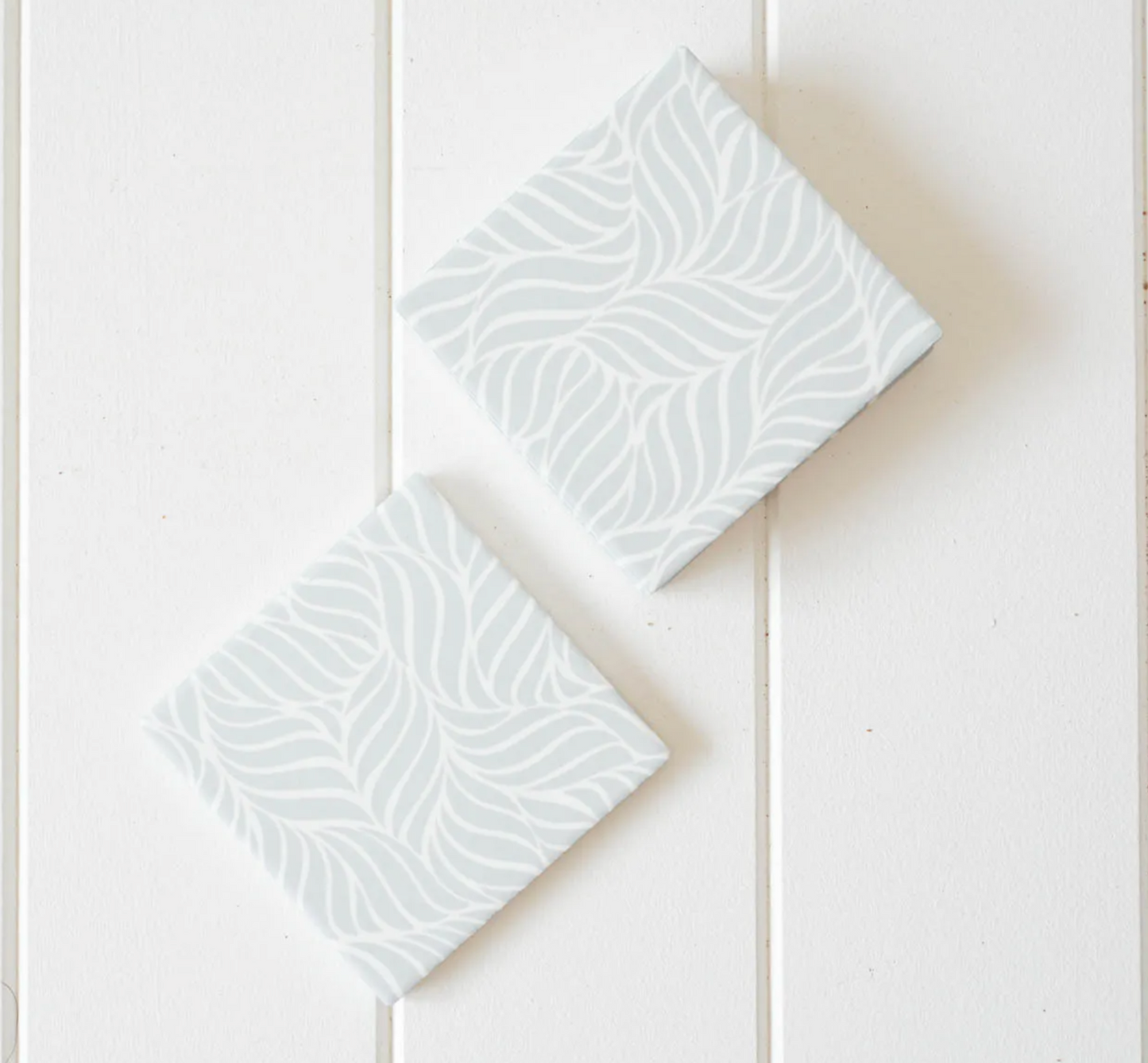 Ceramic Coaster - Leaf Love - Grey - Set 4