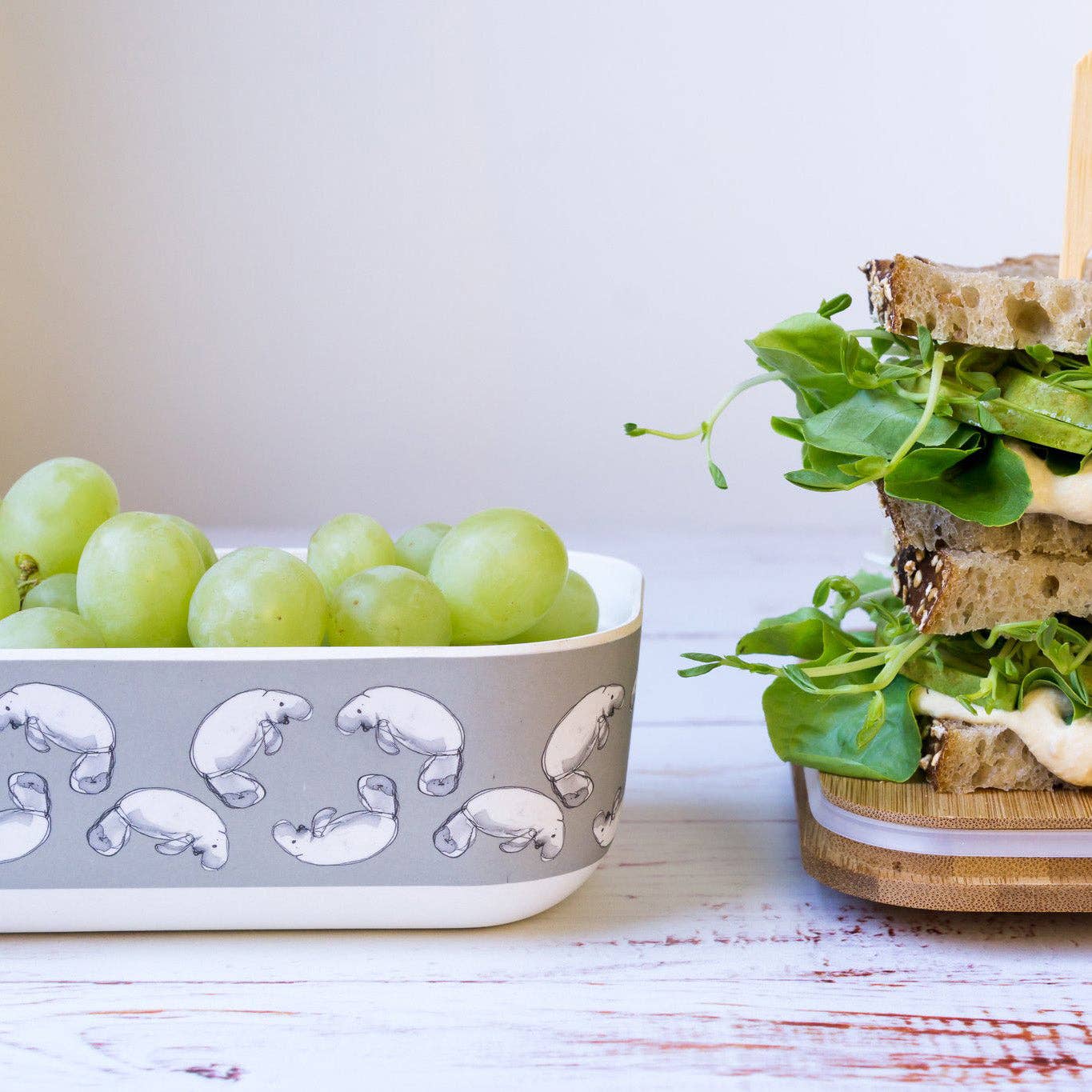 Bamboo lunch box with Dugong Print