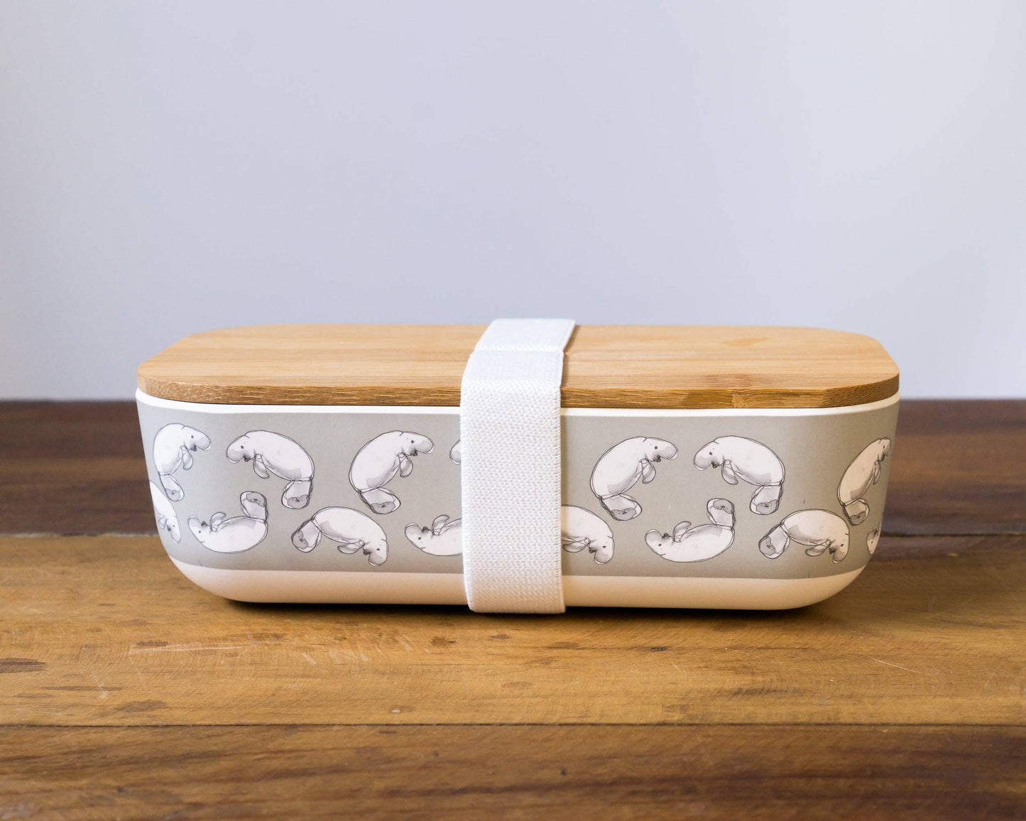 Bamboo lunch box with Dugong Print