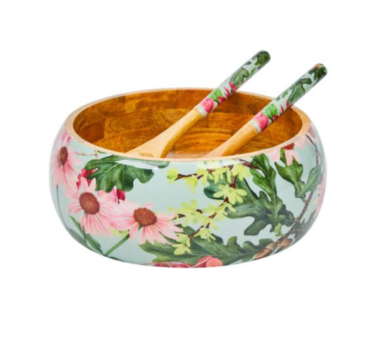 Mango Wood Set-Bowl and Server-Summer Bells