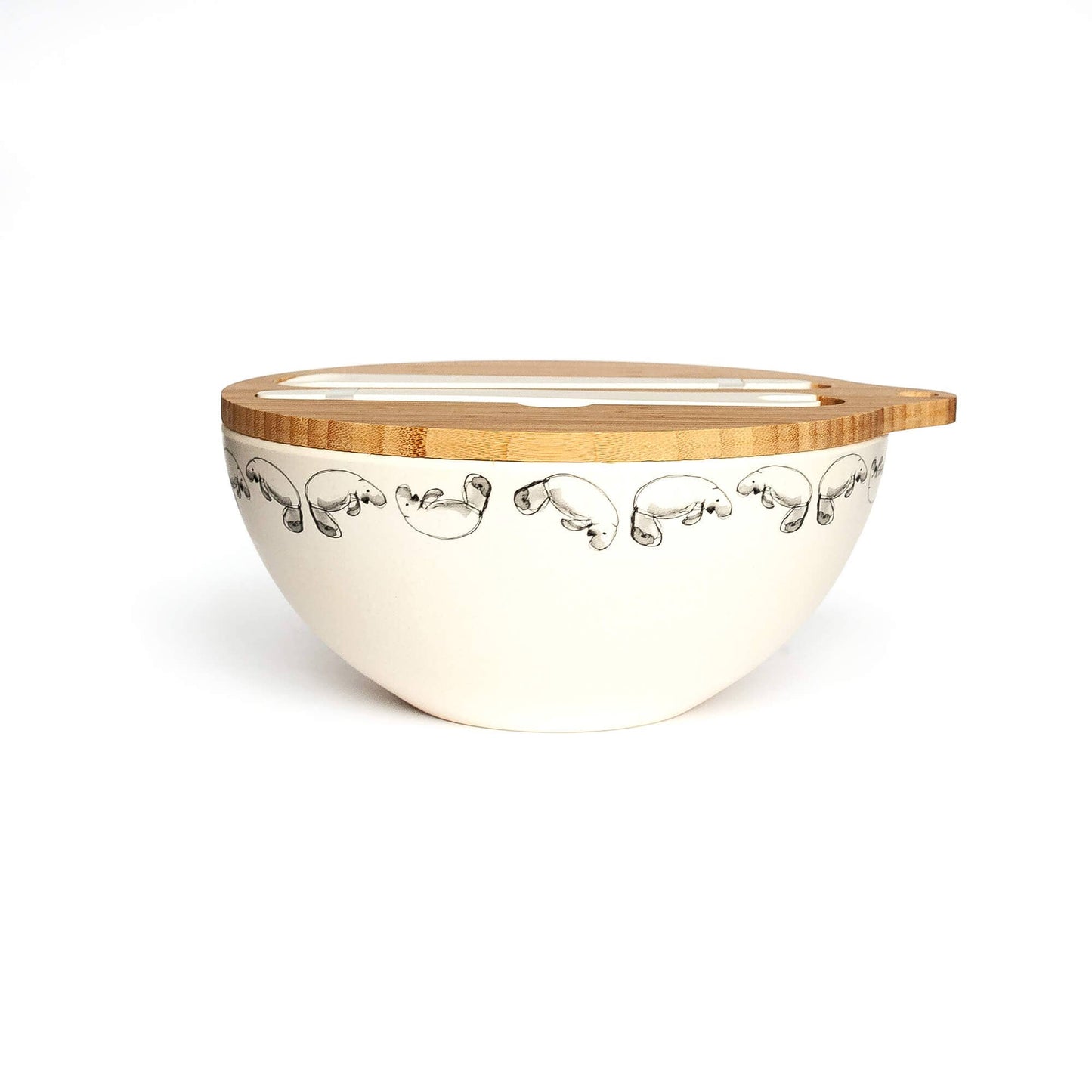Bamboo Bowl with Dugong Design