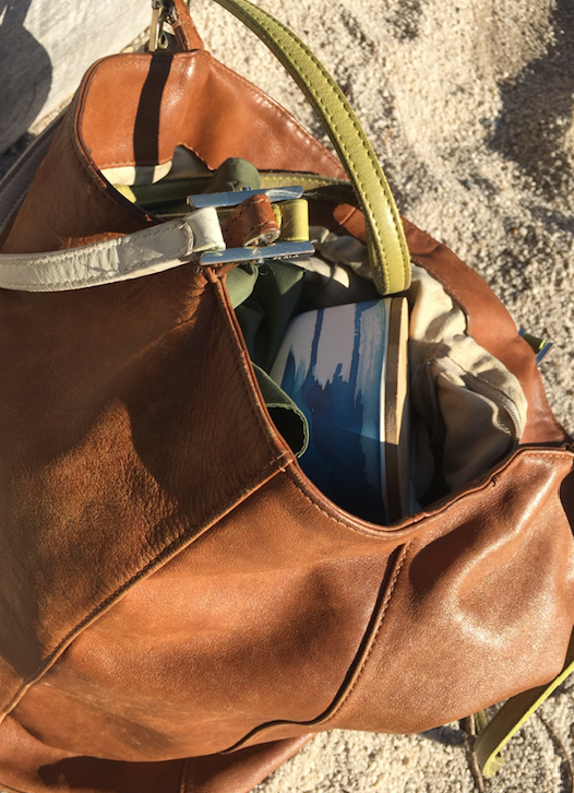 Bamboo Lunch Box with blue wave design